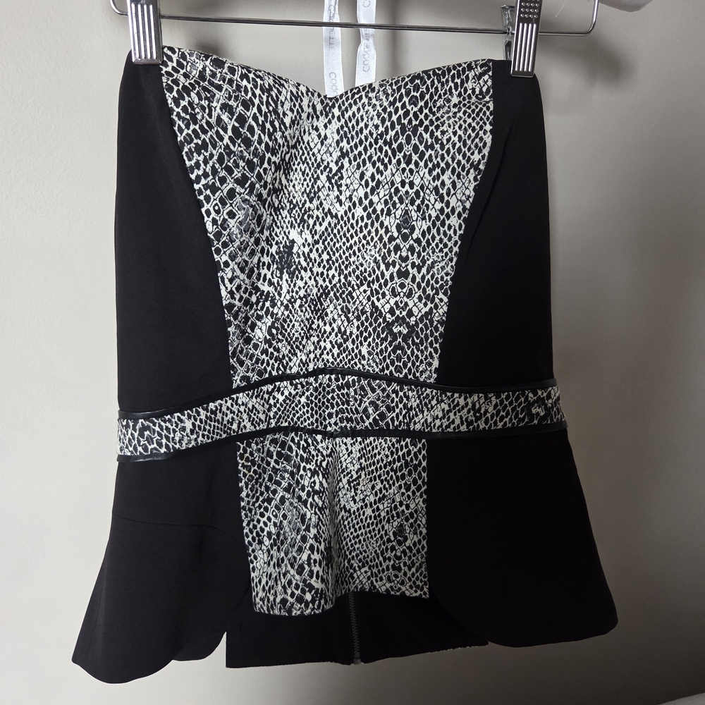 VTG GUESS Corsetted Tube Top / Strapless Bandeau - Black & White - Y2K Rare Top